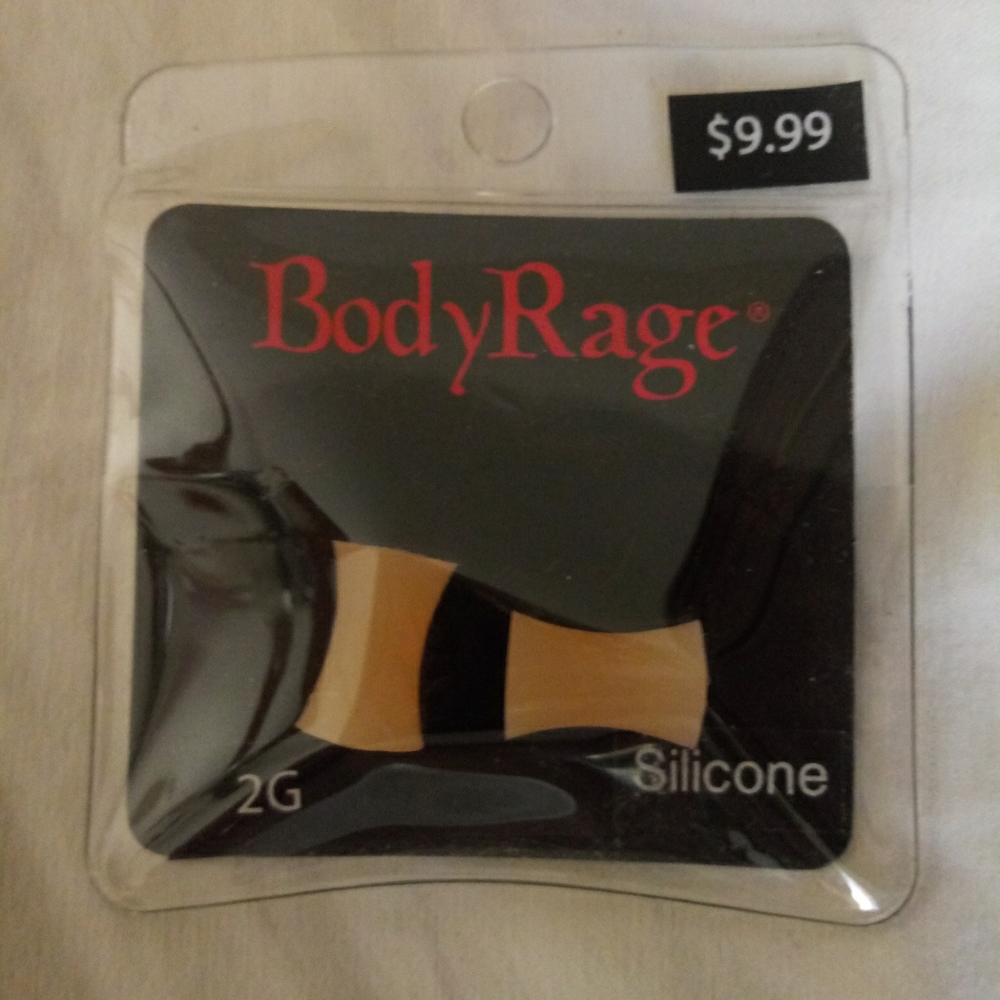 Gauges silicone tan/lt pink/skin color 2G